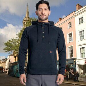 Share Wrangler Workwear Men's Sweater Fleece Mock Neck Hoodie Size 3XL (54-56)